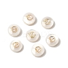 Natural Freshwater Shell Flat Round Beads SHEL-C009-01D-1