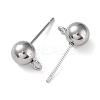 Non-Tarnish 304 Stainless Steel Stud Earring Findings STAS-M323-01B-P-2