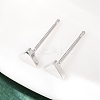 Brass Triangle Stud Earrings for Women EJEW-G441-06B-P-3