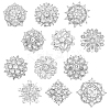 12Pcs Flower Alloy Rhinestone Brooches for Clothes JEWB-WH0020-073S-1