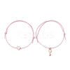 8Pcs 8 Style Heart & Skeleton Key Alloy Enamel Braided Bead Bracelets Set BJEW-JB09771-S-3