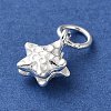 925 Sterling Silver Textured Star Charms with Jump Rings STER-H118-06S-2
