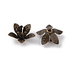 5-Petal Brass Bead Cap KK-WH0062-59AB-1