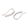 Rack Plating Brass Cubic Zirconia Earring Hooks KK-S374-05P-04-2