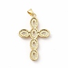 Rack Plating Brass Cubic Zirconia Pendants X-KK-G456-25G-01-2