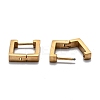 304 Stainless Steel Square Huggie Hoop Earrings STAS-H156-09A-G-3
