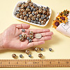 100Pcs 2 Patterns Printed Natural Wooden Beads WOOD-BY0001-01-8