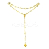 Brass & Round Glass Double Layer Necklaces NJEW-JN04989-1
