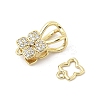 Brass Micro Pave Clear Cubic Zirconia Interlocking Clasps KK-U059-16G-2