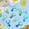 32Pcs 8 Colors Glass Angel Wine Glass Charms AJEW-PH01651-2