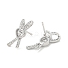 Rack Plating Brass Micro Pave Clear Cubic Zirconia Stud Earrings for Women EJEW-M260-18P-2