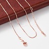 Brass Box Chain Necklaces for Women NJEW-D302-42RG-1