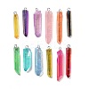 Electroplated Natural Quartz Pendants G-P315-B01-P-1