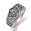 Viking 304 Stainless Steel Valknut Rings RJEW-U005-17C-AS-1