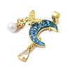 Brass with Translucent Resin Pendants KK-K274-12G-2