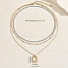 French Stainless Steel Irregular Square Pendant Double-layer Necklaces for Women AH9008-3