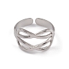 Non-Tarnish 304 Stainless Steel Cuff Rings RJEW-G285-40P-2