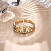 Brass Micro Pave Clear Cubic Zirconia Cuff Finger Rings for Women RJEW-C116-12G-3