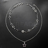 Star Alloy Pendant Double Layer Necklaces for Women FS-WGC0545-01-3