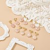 5 Pair 5 Style Natural Rose Quartz Heart Dangle Stud Earrings EJEW-JE05083-2