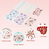 6 Styles Resin & Terylene & Acrylic Face Painting Stickers AJEW-SP0002-66-3