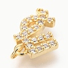 Brass Micro Pave Clear Cubic Zirconia Charms ZIRC-O036-30G-G-3