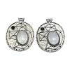 Natural Quartz Crystal Rock Crystal Oval Pendants G-Q165-03AS-04-1