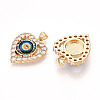 Brass Micro Pave Clear Cubic Zirconia Pendants for Women KK-T070-93A-02-2
