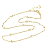3.5MM Round Ball Brass Oval Link Chain Necklaces for Women LS-NJEW-K271-18G-2