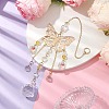 Brass Hollow Butterfly Pendant Decoration HJEW-TA00223-2