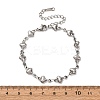 304 Stainless Steel Heart Link Bracelets for Women BJEW-L706-03P-5
