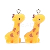 Animal Shape Flocky Resin Pendants RESI-Q229-01J-1