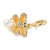 Brass Micro Pave Clear Cubic Zirconia European Dangle Charms KK-D502-02G-2