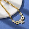 Brass Micro Pave Clear Cubic Zirconia Link Bracelets BJEW-U020-08G-2