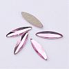 Flat Back K9 Glass Rhinestone Cabochons RGLA-F034-3x11mm-M-3