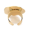Irregular Round 304 Stainless Steel Open Cuff Rings for Women RJEW-S410-03G-01-3