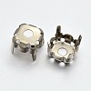Square Brass Sew on Prong Settings KK-O084-05-4x4mm-1