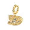 Christmas Brass Rhinestone Butterfly Pendant Decorations KK-H498-01G-01-1