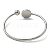 304 Stainless Steel Cuff Blank Bangle Bases with Round Tray STAS-Z088-04A-P-3