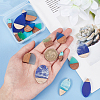 18Pcs 9 Styles Resin & Walnut Wood Pendants RESI-PH0002-02-4