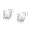 Brass Clear Cubic Zirconia Links ZIRC-G170-08-3