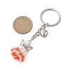 Glass Seed & Plastic Pearl & Alloy Keychain KEYC-MZ00025-5