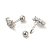 925 Sterling Silver Micro Pave Cubic Zirconia Earrings for Women EJEW-E307-04P-2