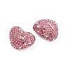 Heart Shaped Polymer Clay Rhinestone Beads CLAY-NH0002-01A-2