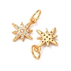 Brass Micro Pave Cubic Zirconia Charms KK-C157-39G-2