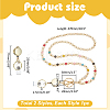 1Pc Round Wood & Colorful Metal Smiling Face Beaded ID Badges Lanyard NJEW-ME0001-05A-2