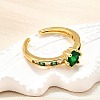 Brass Micro Pave Cubic Zirconia Cuff Rings for Women RJEW-H247-06G-2