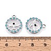 Rack Plating Alloy Rhinestone Pendants PALLOY-T091-22C-G-1-3