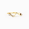 Wave Shaped 925 Sterling Silver Micro Pave Clear Cubic Zirconia Finger Rings FS-WG6021D-09-1