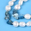 Natural Apatite Nuggets & Natural Cultured Freshwater Pearl Beads Strands PEAR-N023-01A-09-4